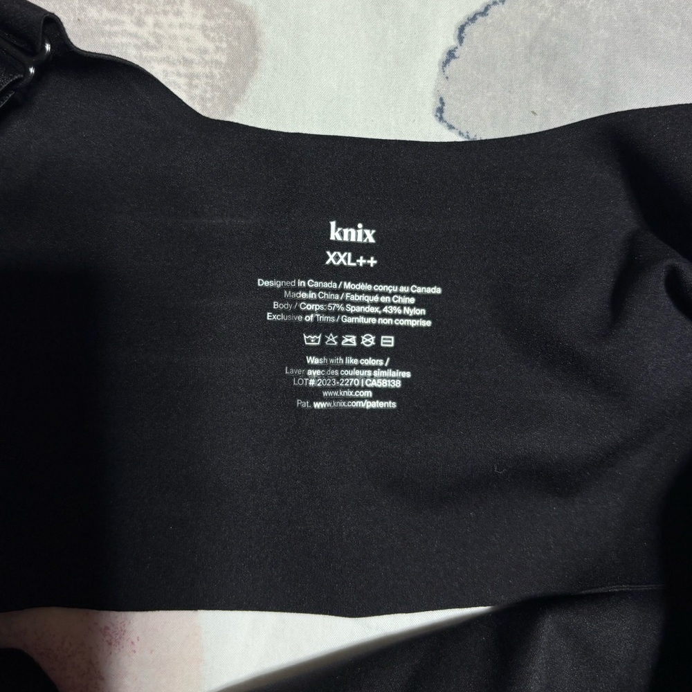 NWT Knix Padded Wireless Soft Comfy Adjustable Straps Black Bra Size XXL - Picture 5 of 8